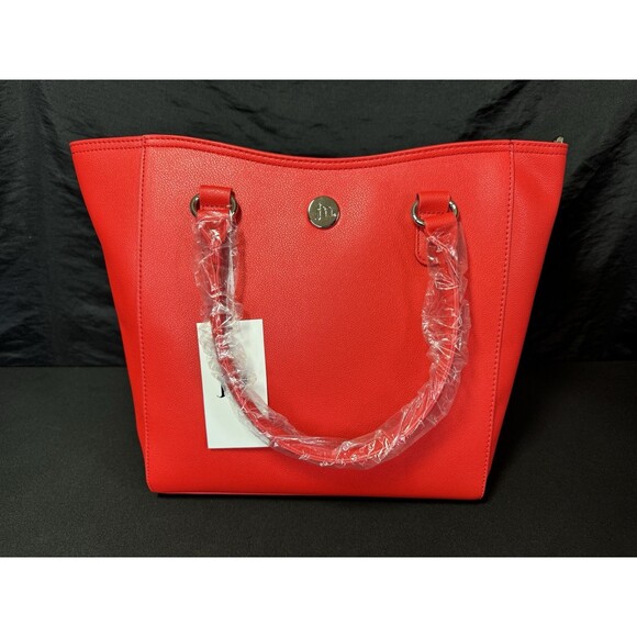 NWT Jessica Moore JM Red Tote Bag w/ Dustbag STYLE JN-220-RD 12"x15"x5" - Picture 2 of 8